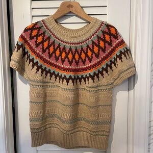 Polo by Ralph Lauren Beige and Multicolor Crew Neck Sweater